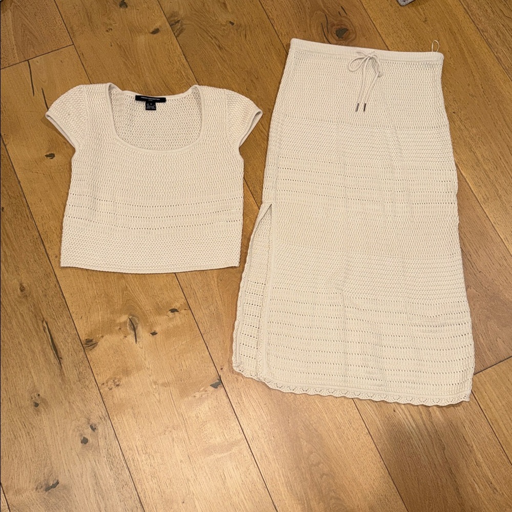 French Connection Cream Knit Skirt